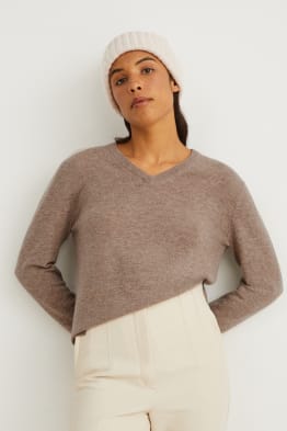 Maglione basic con componente di cashmere - misto lana