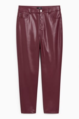 Pantalons - high waist - straight fit - pell sintètica