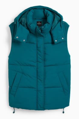 CLOCKHOUSE - prošívaná vesta s kapucí
