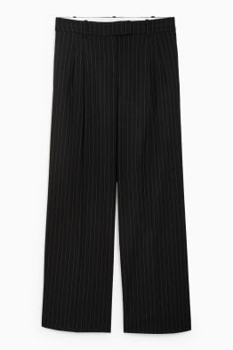 Cloth trousers - high waist - wide leg - pinstripes