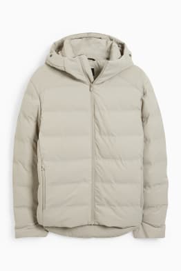 Quilted jacket with hood - water-repellent