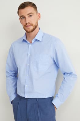 Camisa de oficina - regular fit - Kent - de planchado fácil - de cuadros