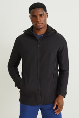 Softshell jacket with hood - water-repellent - 4-way stretch