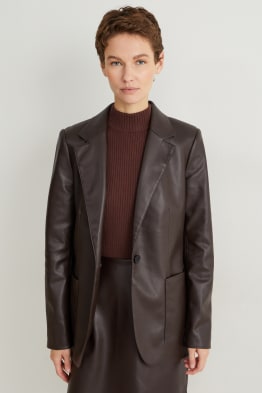 Blazer - regular fit - faux leather