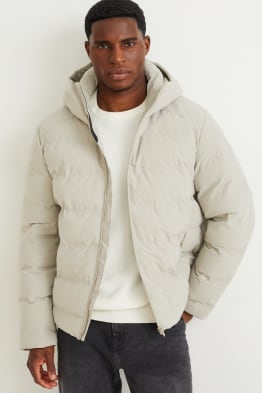 Quilted jacket with hood - water-repellent