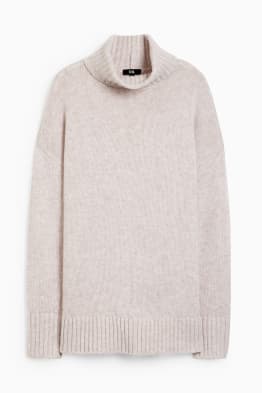 Polo neck jumper - wool blend