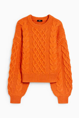 Sweter- warkoczowy wzór