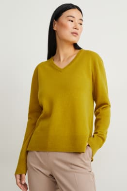 Sweter basic z dodatkiem kaszmiru - miks wełniany
