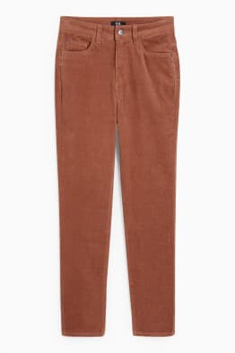 Pantalon de velours - high waist - straight fit