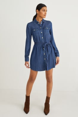 Rochie tip bluză din denim