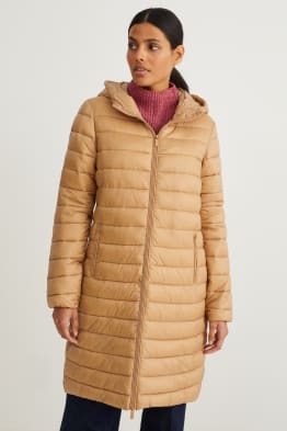 Quilted coat with hood