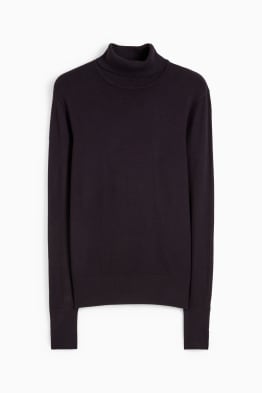 Maglione basic con collo a dolcevita