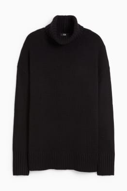 Polo neck jumper - wool blend