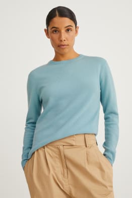 Basic jumper - wool blend with cashmere