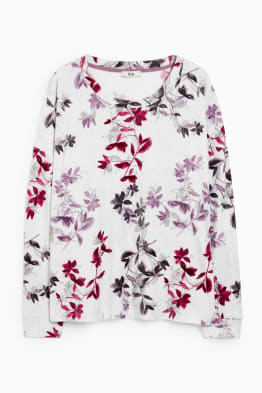 Velour pyjama top - floral