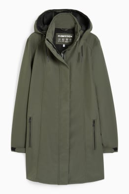 Cappotto soft shell con cappuccio