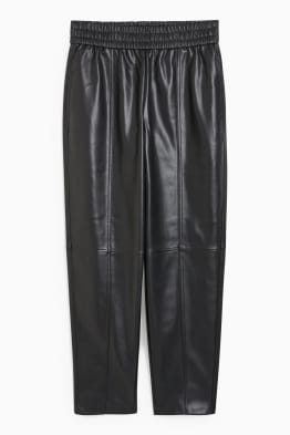 Pantalón - high waist - tapered fit - polipiel