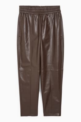 Pantalon - high waist - tapered fit - synthétique