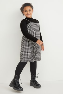 Extended sizes - set - polo neck top and dress - 2 piece