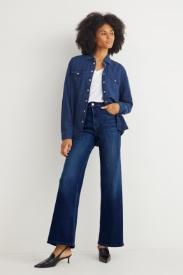 Wide leg jeans - wysoki stan