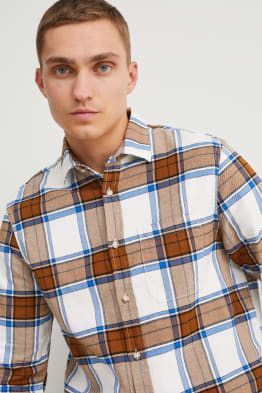 Camisa de franela - regular fit - Kent - de cuadros