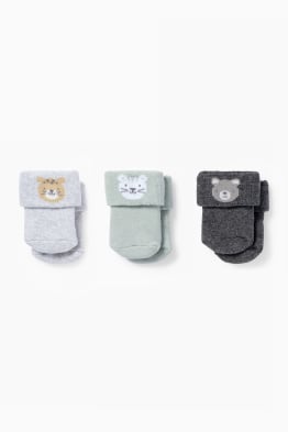 Pack de 3 - animales - calcetines con motivo para recién nacido