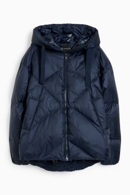 Down jacket with hood