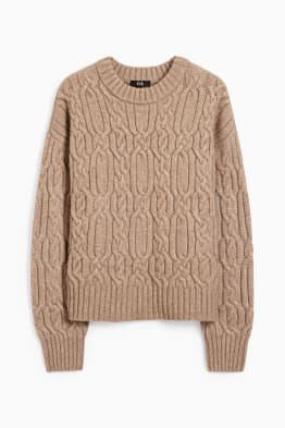 Sweter z wzorem warkocza