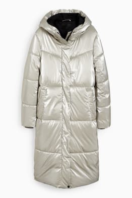 Quilted coat with hood