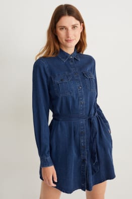 Rochie tip bluză din denim