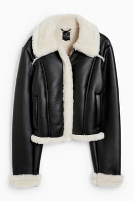 CLOCKHOUSE - giacca in finta lana shearling - similpelle scamosciata