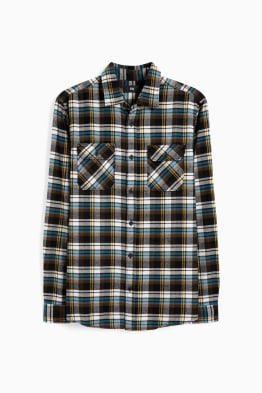 Flannel shirt - regular fit - Kent collar - check