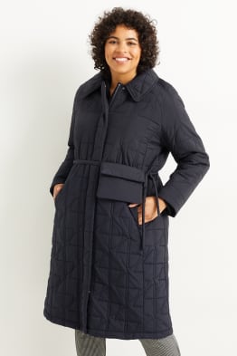 Quilted coat with bum bag