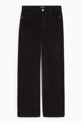CLOCKHOUSE - spodnie sztruksowe - wysoki stan - szerokie nogawki