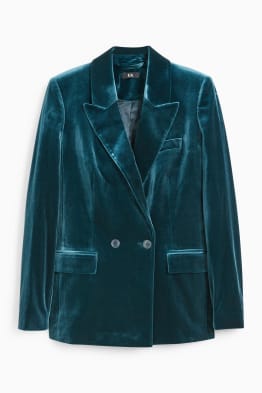 Veste velours bleue femme deals