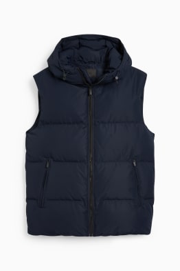 Down gilet with hood