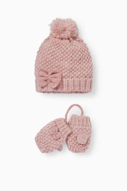 Komplet - czapka niemowlęca i rękawiczki - 2 części