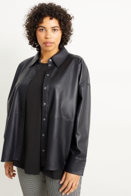 Oversized blouse - faux leather