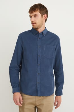Corduroy shirt - regular fit - button-down collar