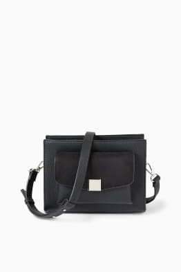 Shoulder bag with detachable bag strap - faux leather