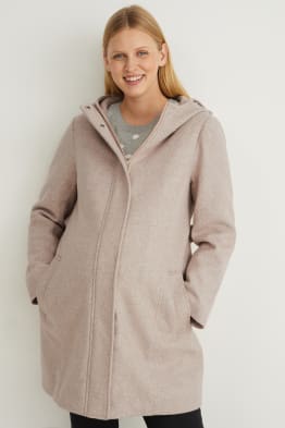 Maternity coat with hood