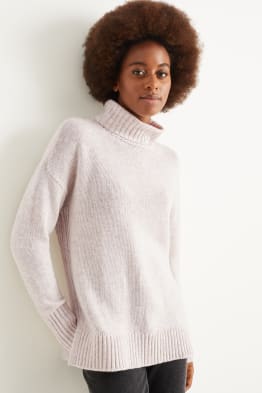 Polo neck jumper - wool blend
