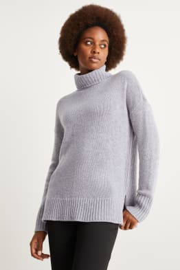 Maglione con collo a dolcevita - misto lana