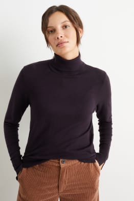 Maglione basic con collo a dolcevita