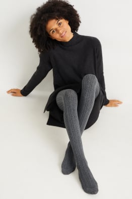 Tights - cable knit pattern