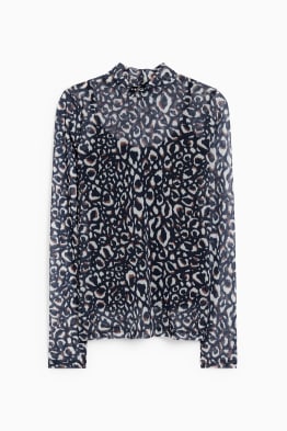 Polo neck top - patterned