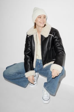 C&a leren store jurk