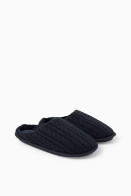 Knitted slippers - cable knit pattern