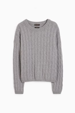 Maglione di cashmere - motivo a treccia