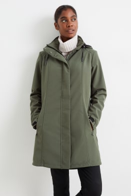 Softshell coat with hood